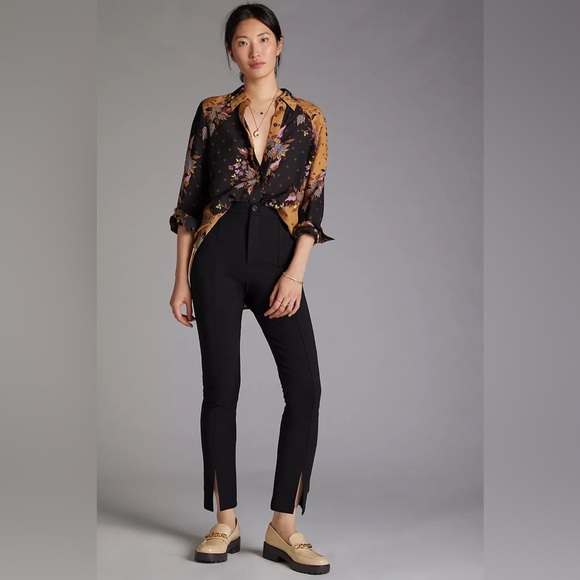 Anthropologie Amado Split Hem Tapered Pants Size Large NWT - Picture 1 of 15